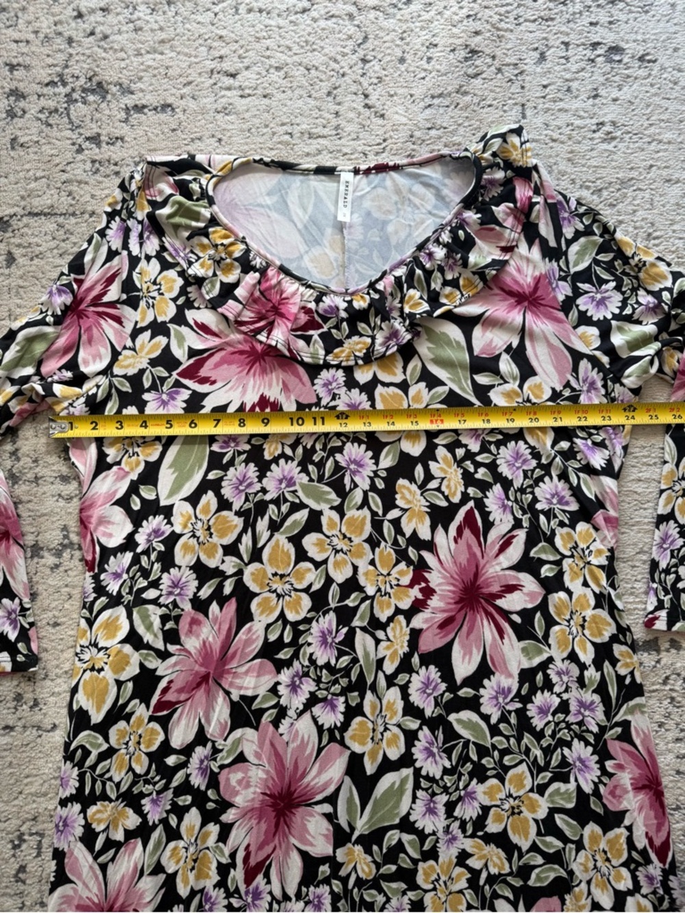 NWOT-Floral Long-Sleeve Stretch Tunic Dress SZ 3X Boutique - Picture 6 of 8